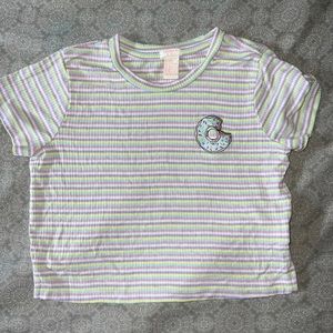 Forever21 Girls Donut Stripes Top